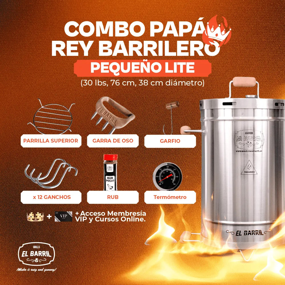 COMBO PAPÁ REY BARRILERO Barrileros + Membresía VIP + Accesorios + Corona + Garantía de 3 Años