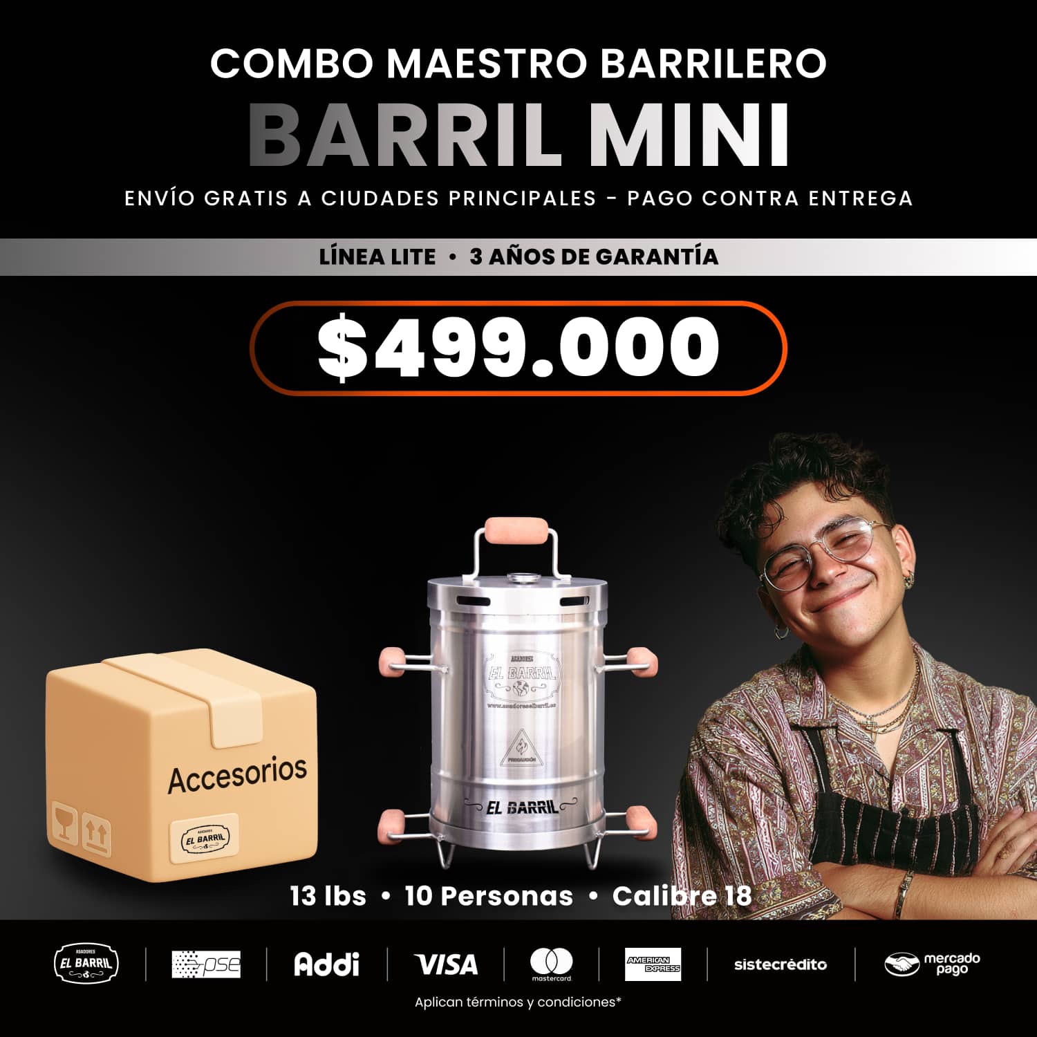 Asador mini Maestro Barrilero – Perfecto para Parrilladas