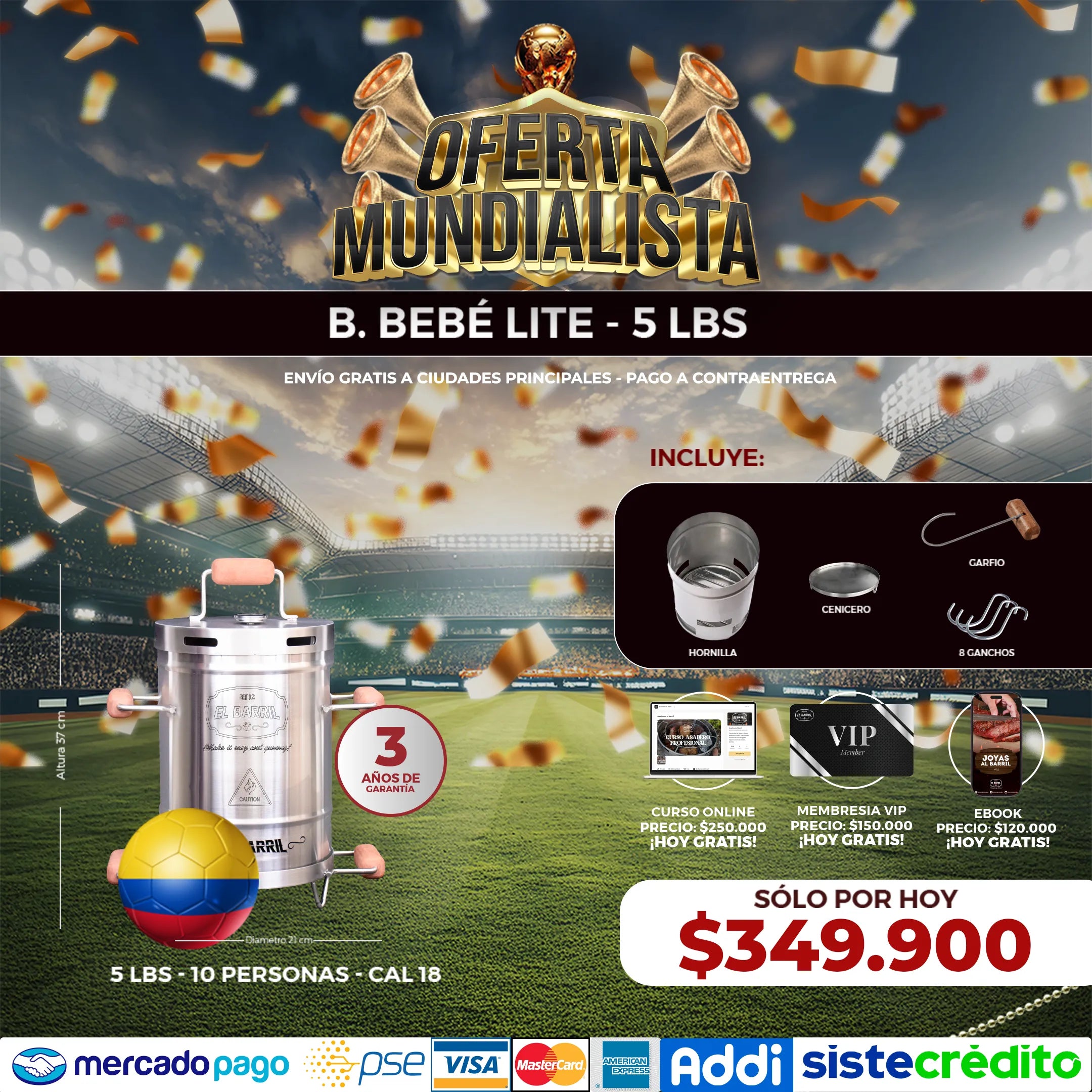 SUPER OFERTA MUNDIALISTA - Para que tu compañía en este mundial, sea un buen asado al barril ⚽🔥