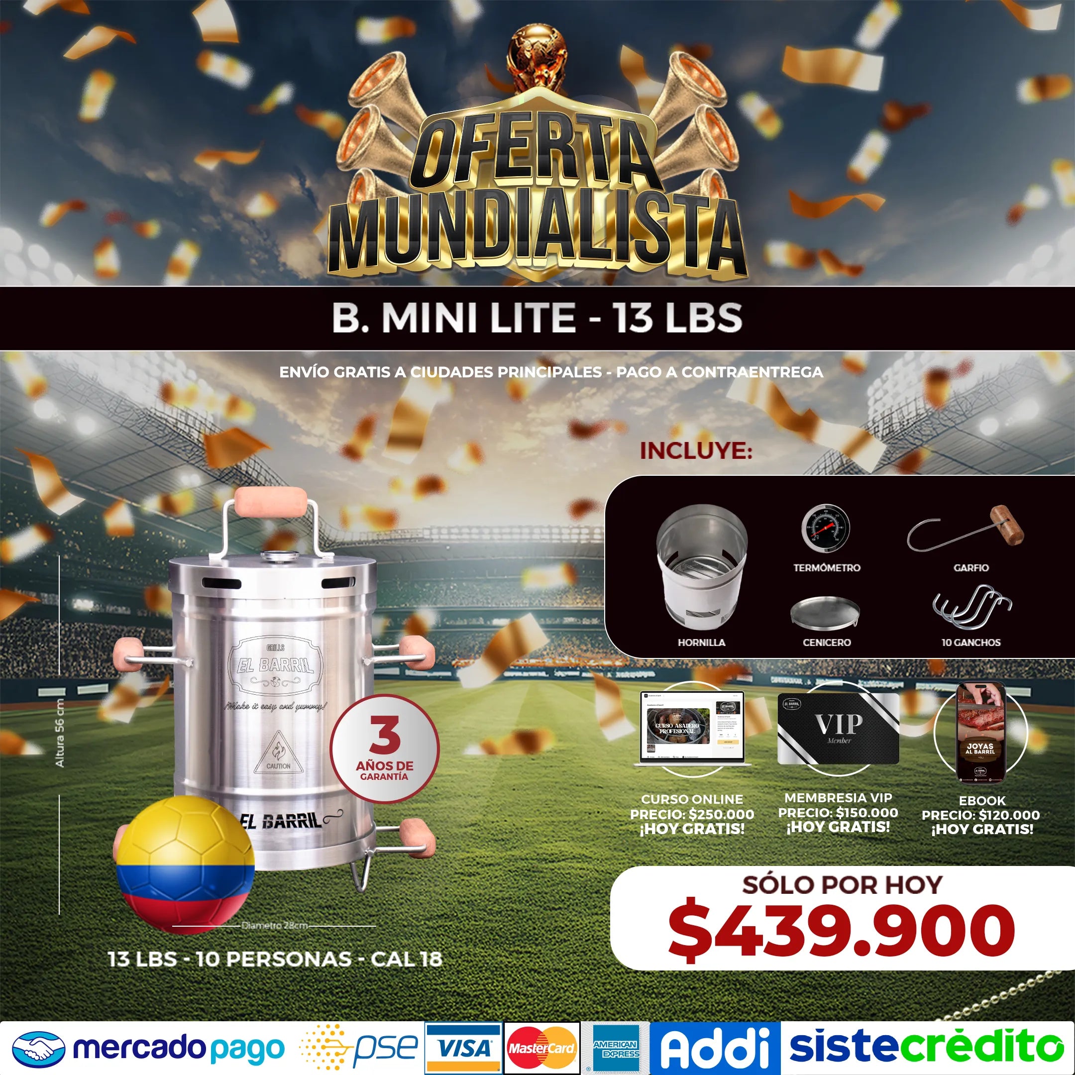 SUPER OFERTA MUNDIALISTA - Para que tu compañía en este mundial, sea un buen asado al barril ⚽🔥