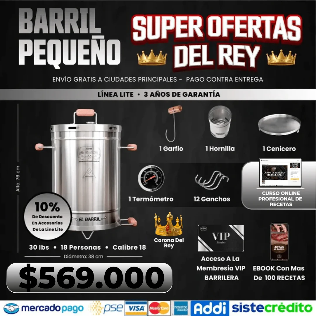 Barril Pequeño Lite 30lb + Accesorios + Envío Gratis