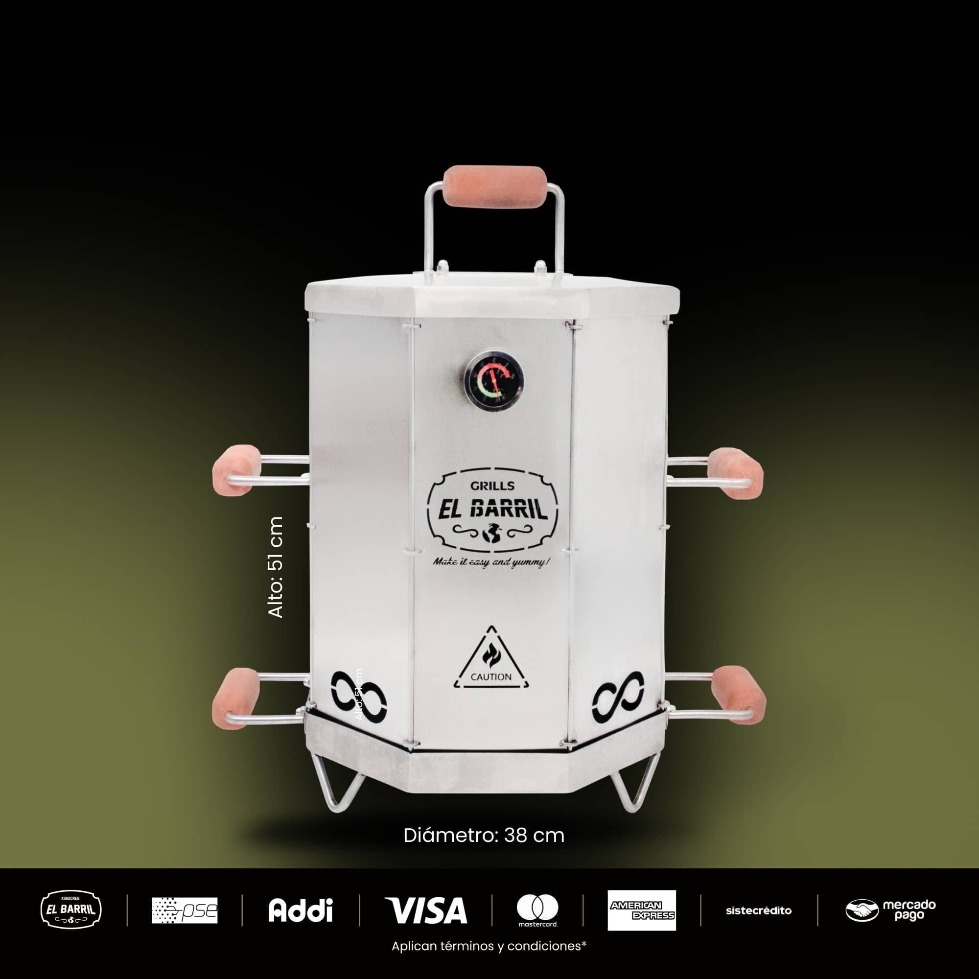 Barril asador plegable pequeño