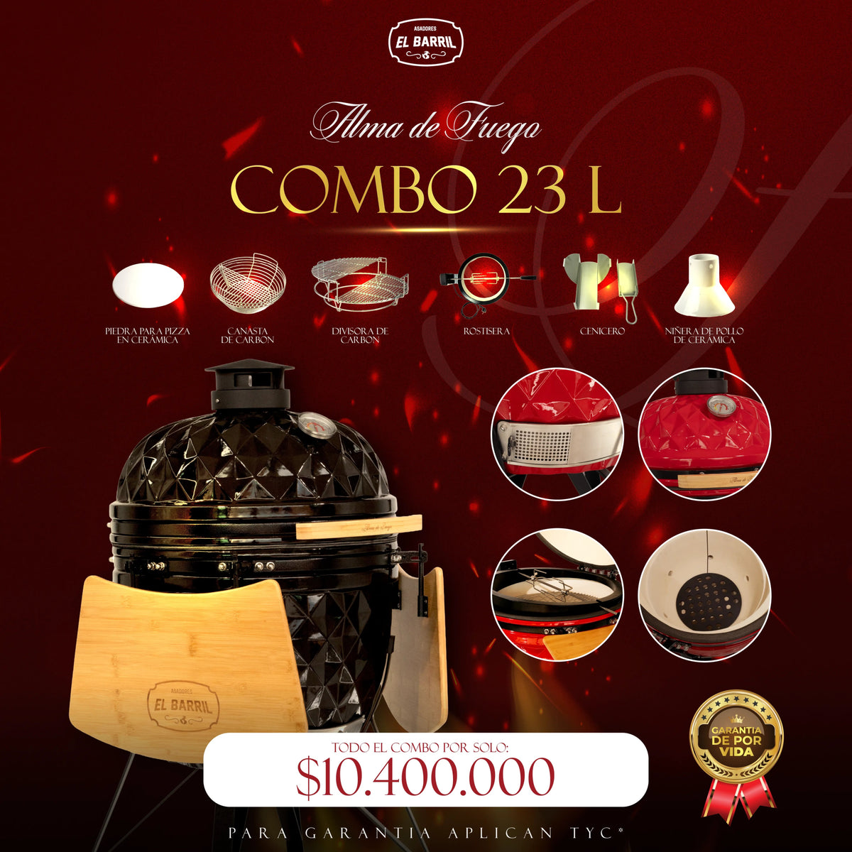ALMA DE FUEGO l COMBOS PREMIUM l KAMADOS EXCLUSIVOS Y PROFESIONALES ❤️🔥 - Asadores El Barril