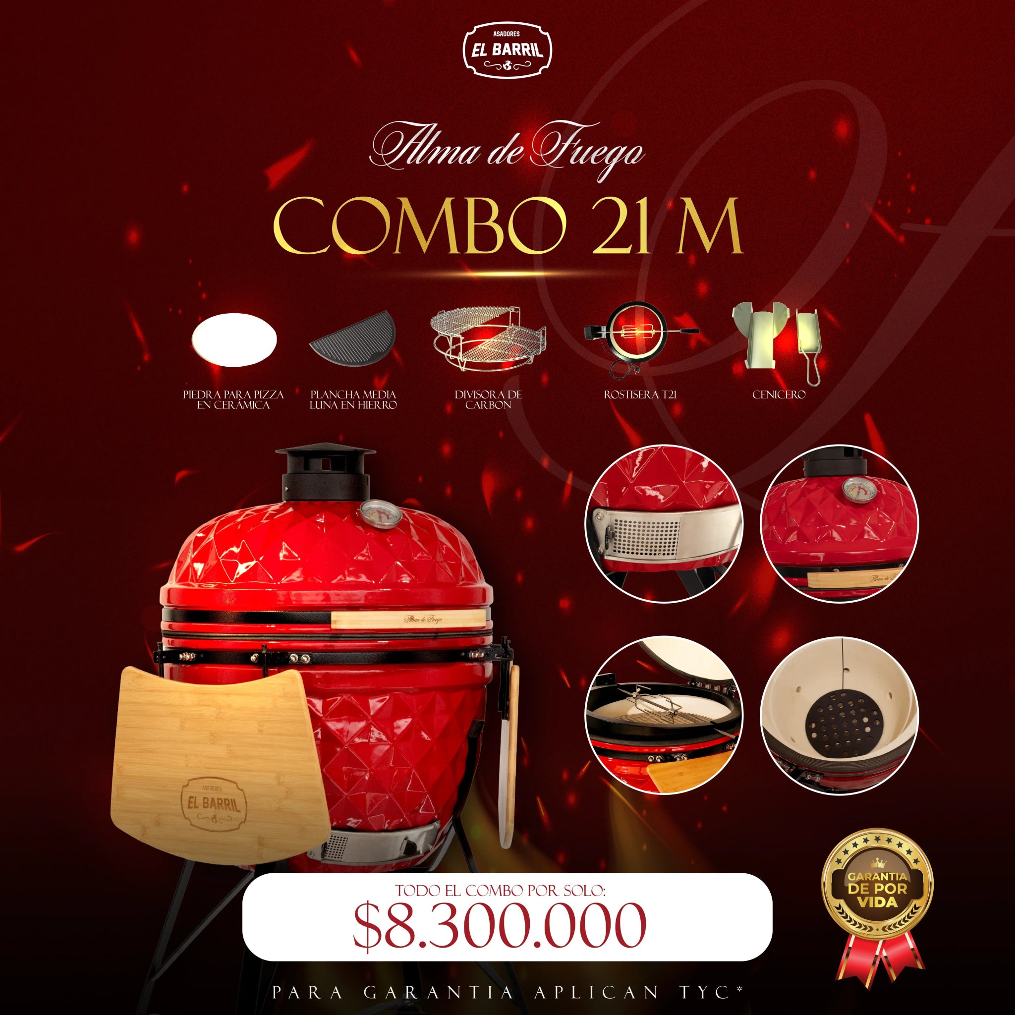 ALMA DE FUEGO l COMBOS PREMIUM l KAMADOS EXCLUSIVOS Y PROFESIONALES ❤️🔥 - Asadores El Barril