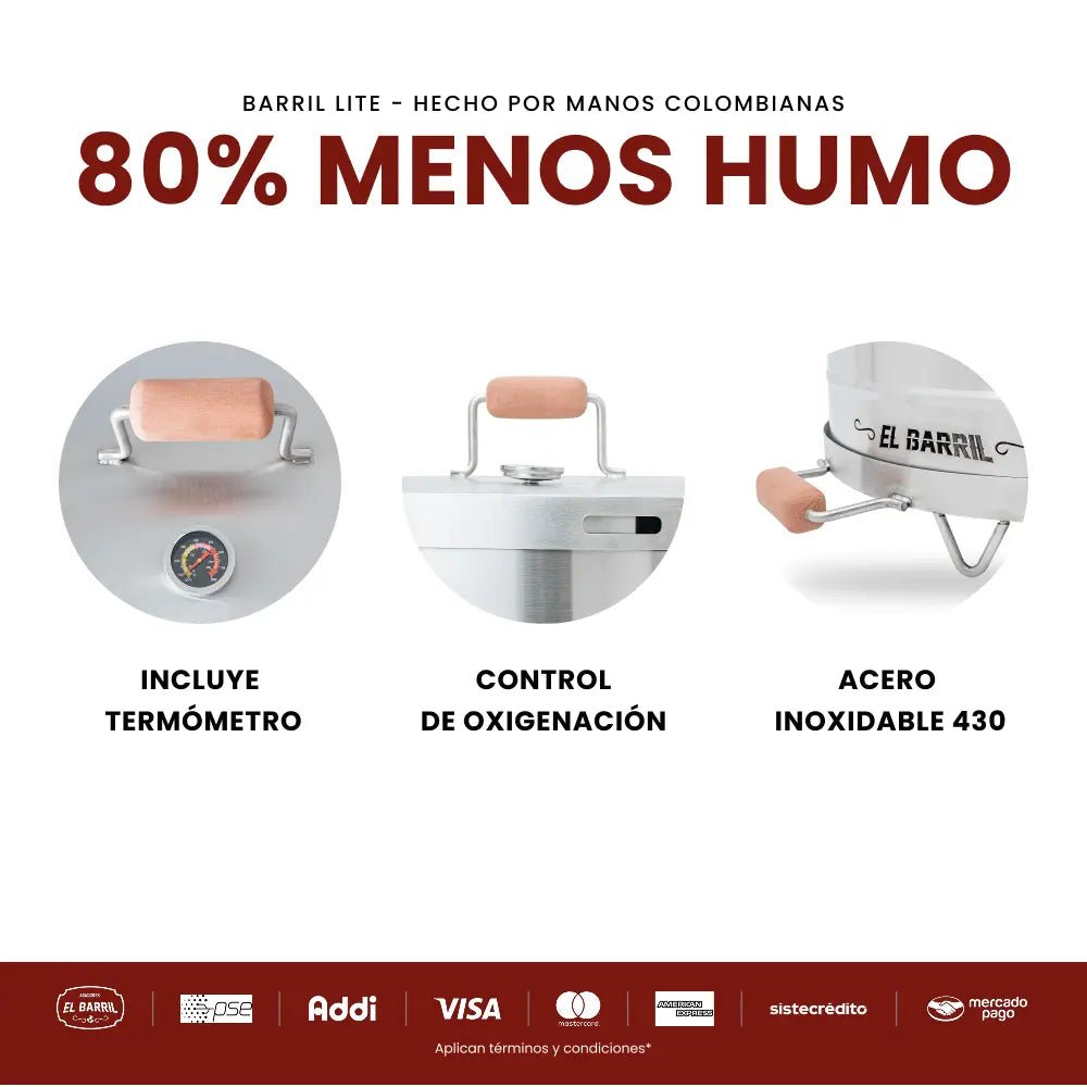 Asador pequeño Combo Maestro Barrilero – Perfecto para Parrilladas - Asadores El Barril