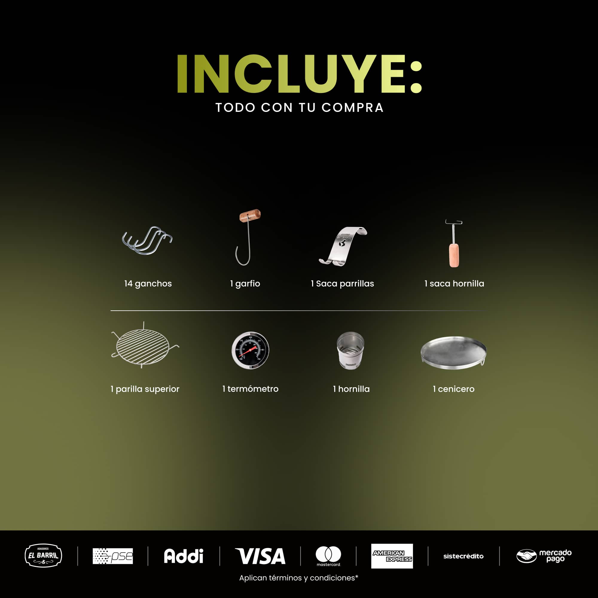 Barril asador mediano plegable - Asadores El Barril