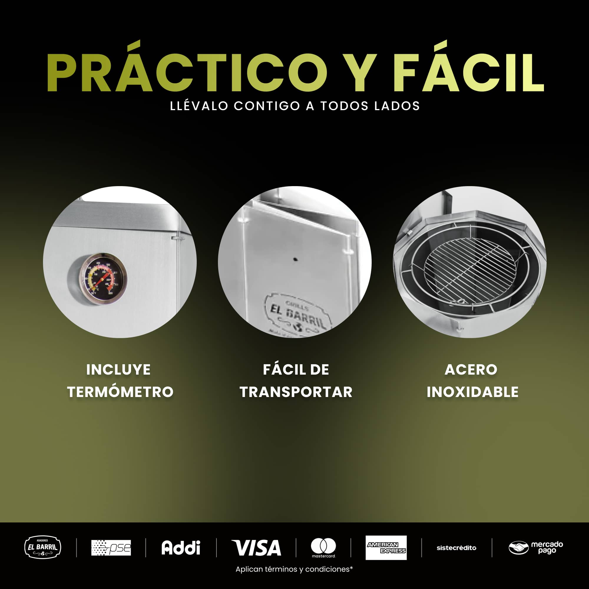 Barril asador plegable pequeño - Asadores El Barril