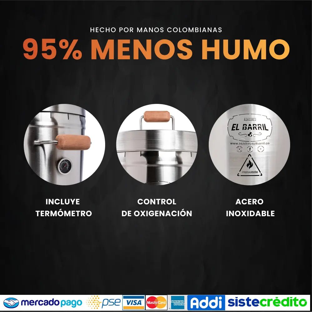 Barril Bebé PREMIUM 3lb + Accesorios + Envío Gratis - Asadores El Barril