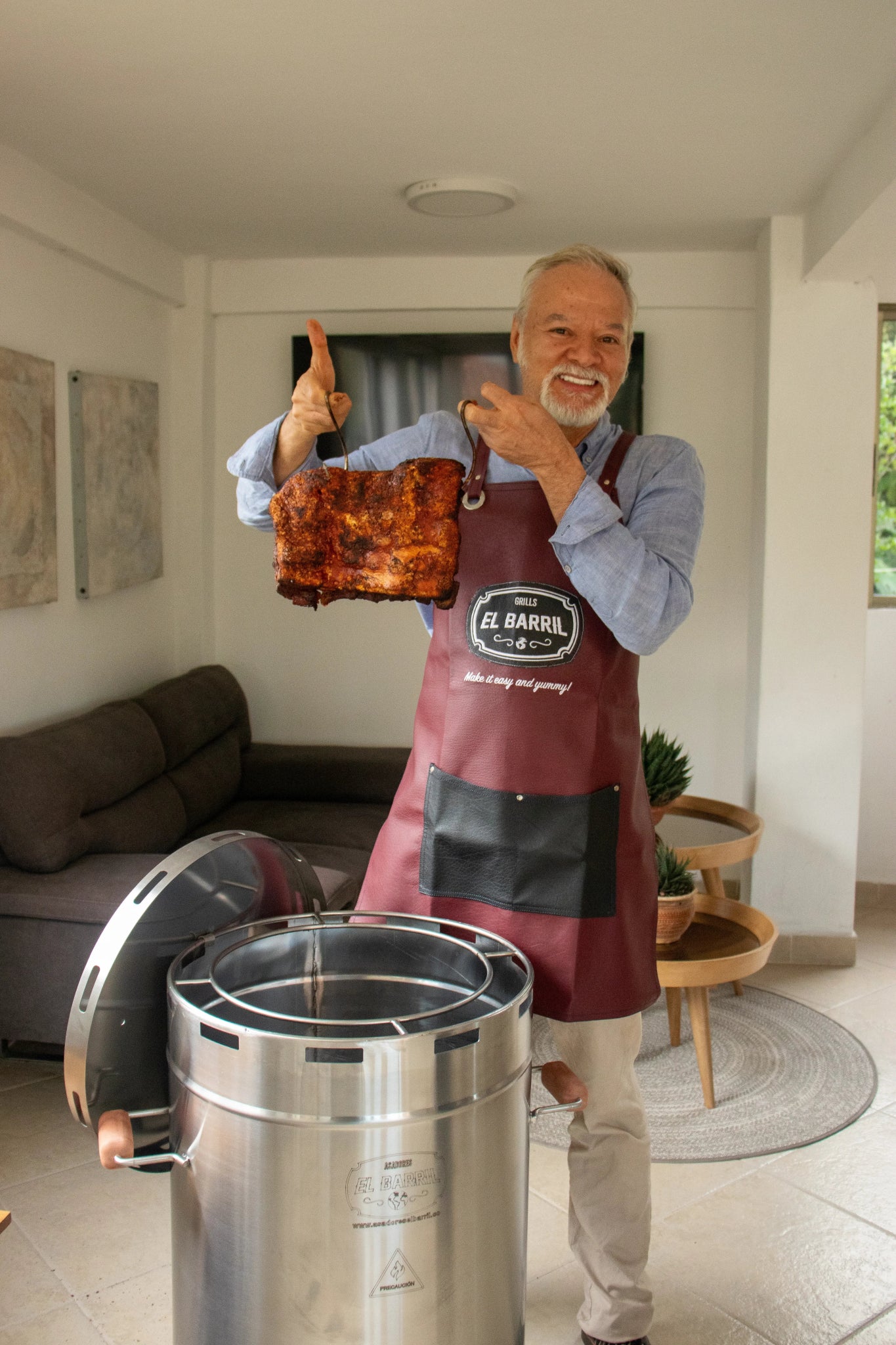 Barril Mediano Lite 45lb + Accesorios + Envío Gratis - Asadores El Barril