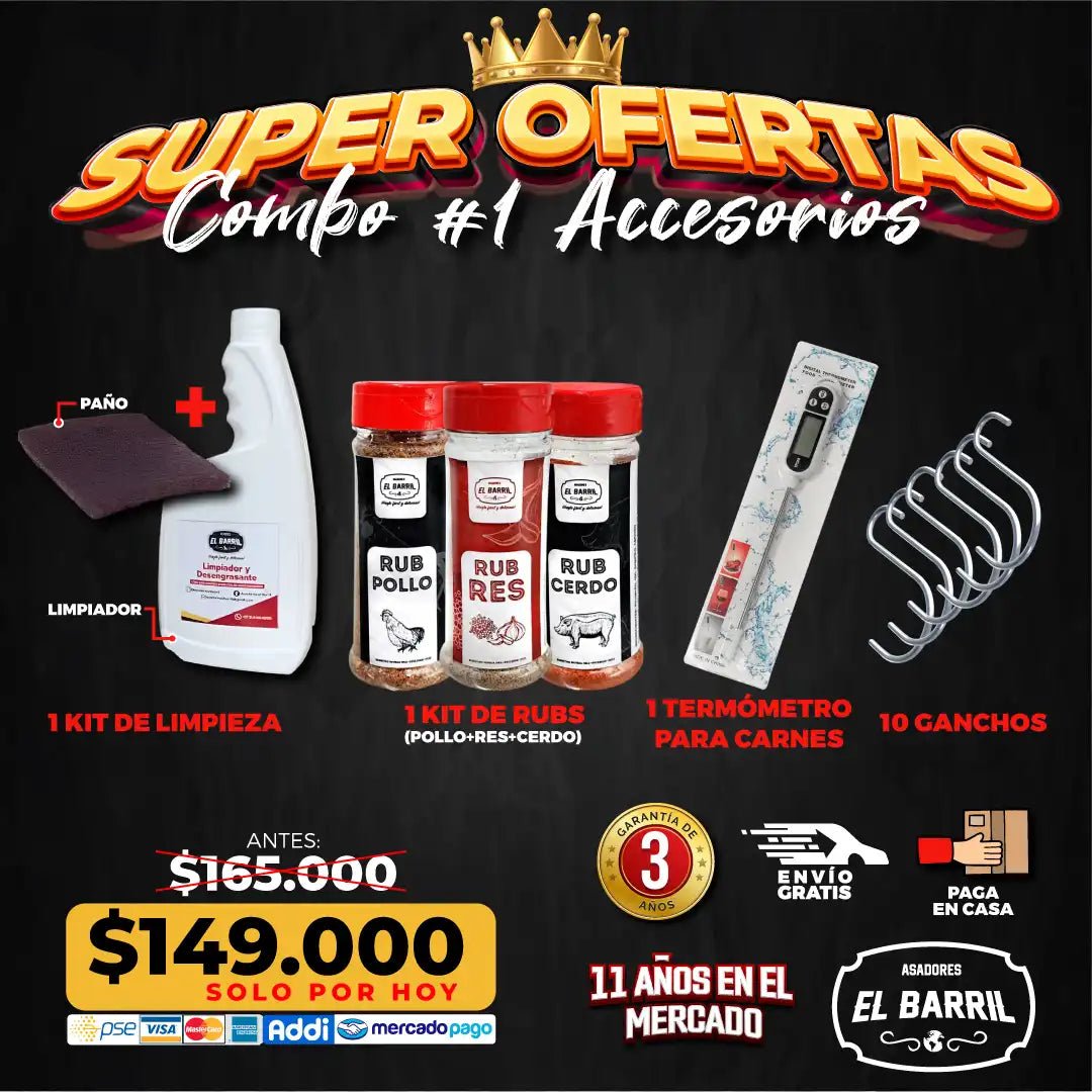 Combo Accesorios SUPER OFERTAS - Asadores El Barril