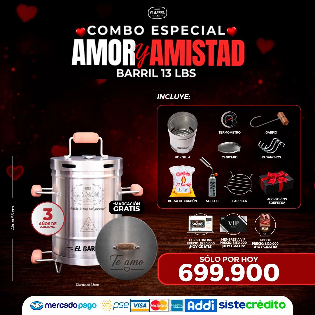 ❤️Combo Amor y Amistad Pequeño 13LB - Asadores El Barril