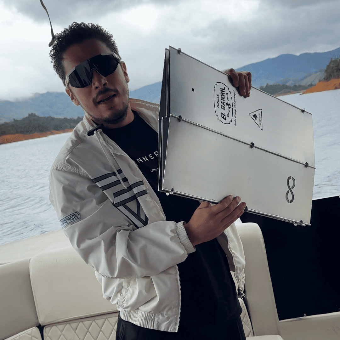 combo Barril asador mediano plegable en acero - Asadores El Barril