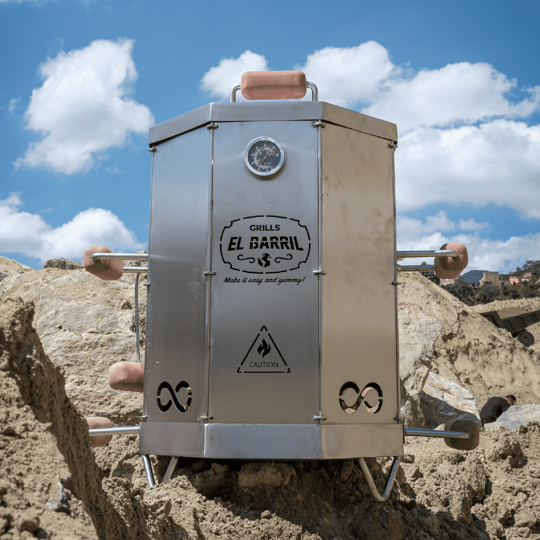 combo Barril asador mediano plegable en acero - Asadores El Barril