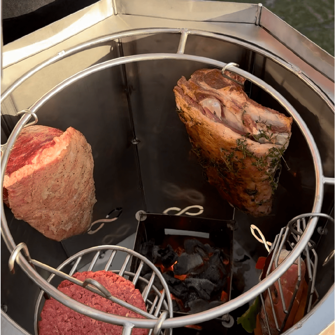 combo Barril asador mediano plegable en acero - Asadores El Barril