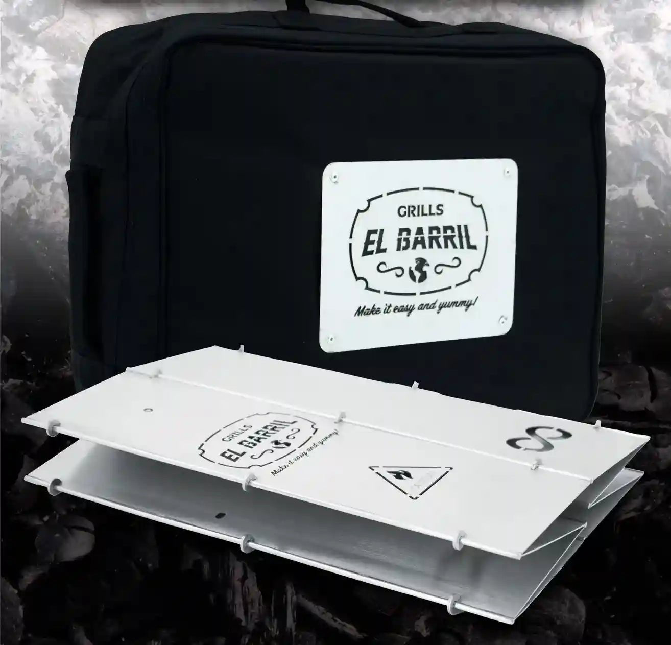 Combo Barril asador plegable pequeño en acero + Maletín GRATIS + Curso online de Asados GRATIS - Asadores El Barril