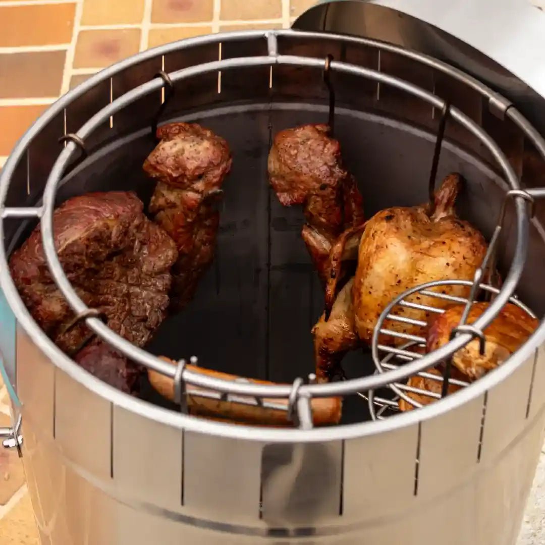 Combo Premium Familiar Navideño 45lb + Kit de Accesorios + 10 Años de Garantia + Envío Gratis - Asadores El Barril