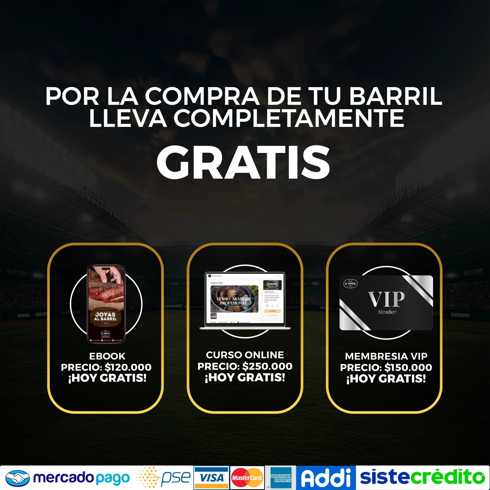 SUPER COMBO MUNDIALERO+ ACCESORIOS + MEMBRESIA VIP + EBOOK + CURSO ONLINE - Asadores El Barril