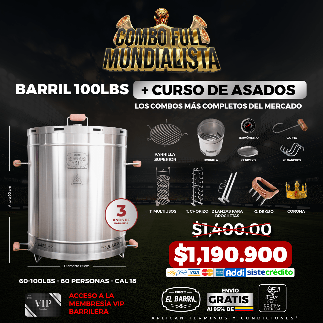 SUPER COMBO MUNDIALERO+ ACCESORIOS + MEMBRESIA VIP + EBOOK + CURSO ONLINE - Asadores El Barril