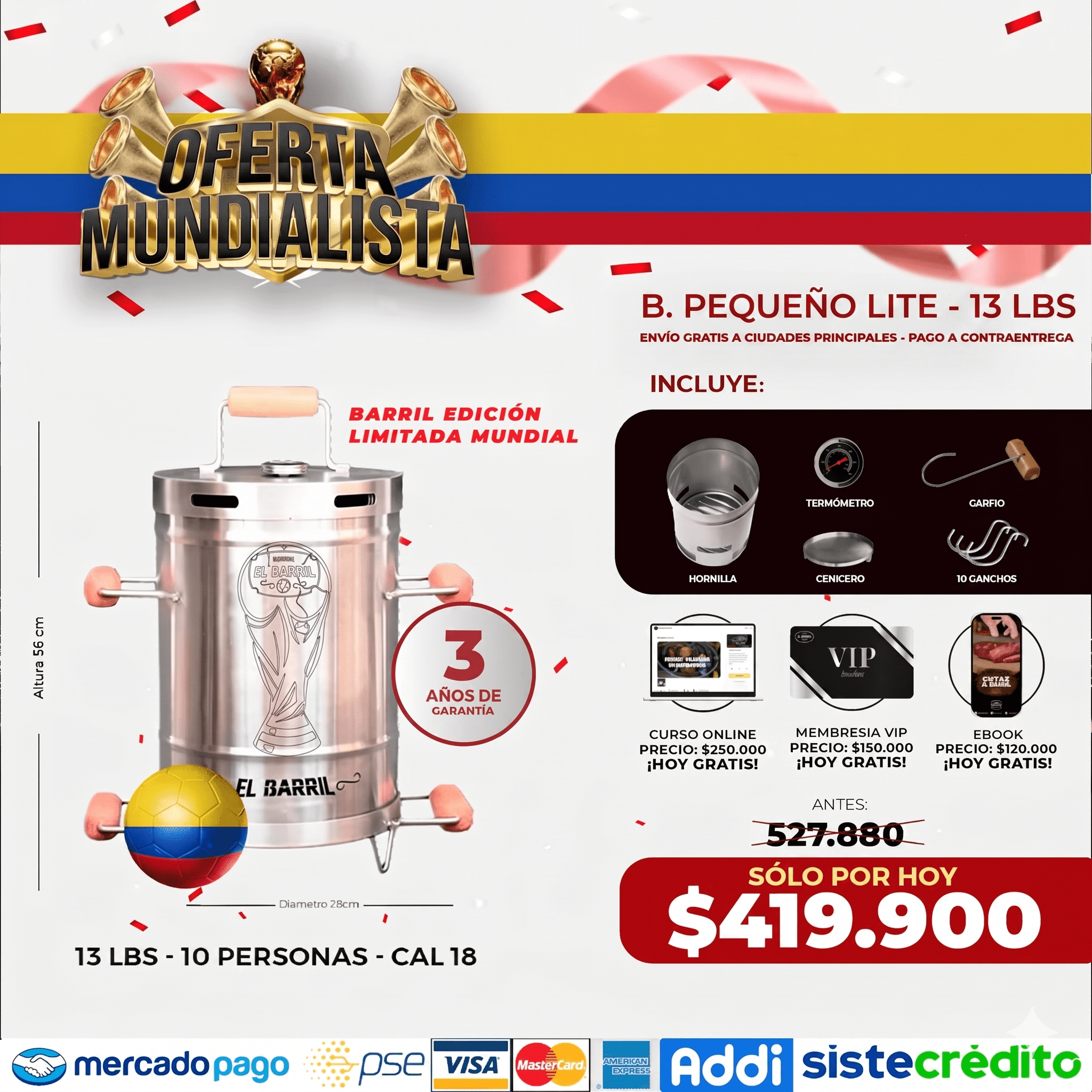 Super Oferta Rey Mundialero - Edicion Limitada - Asadores El Barril