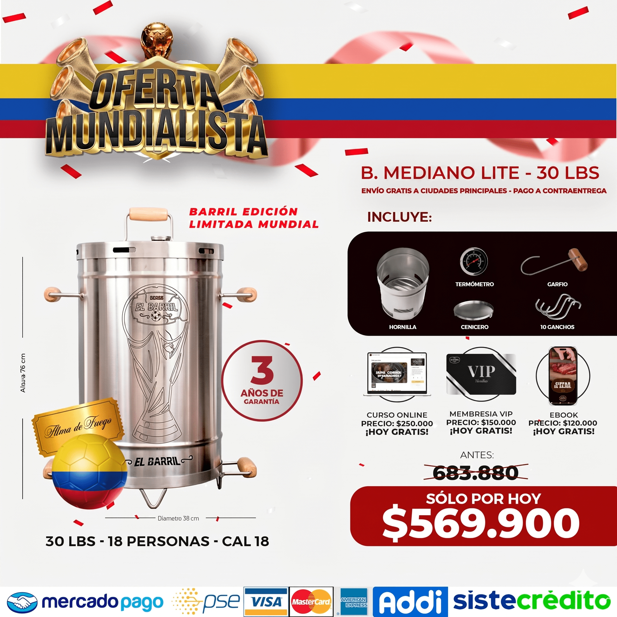Super Oferta Rey Mundialero - Edicion Limitada - Asadores El Barril