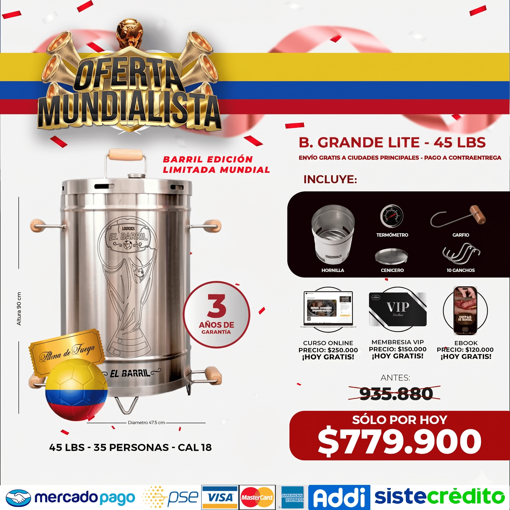 Super Oferta Rey Mundialero - Edicion Limitada - Asadores El Barril