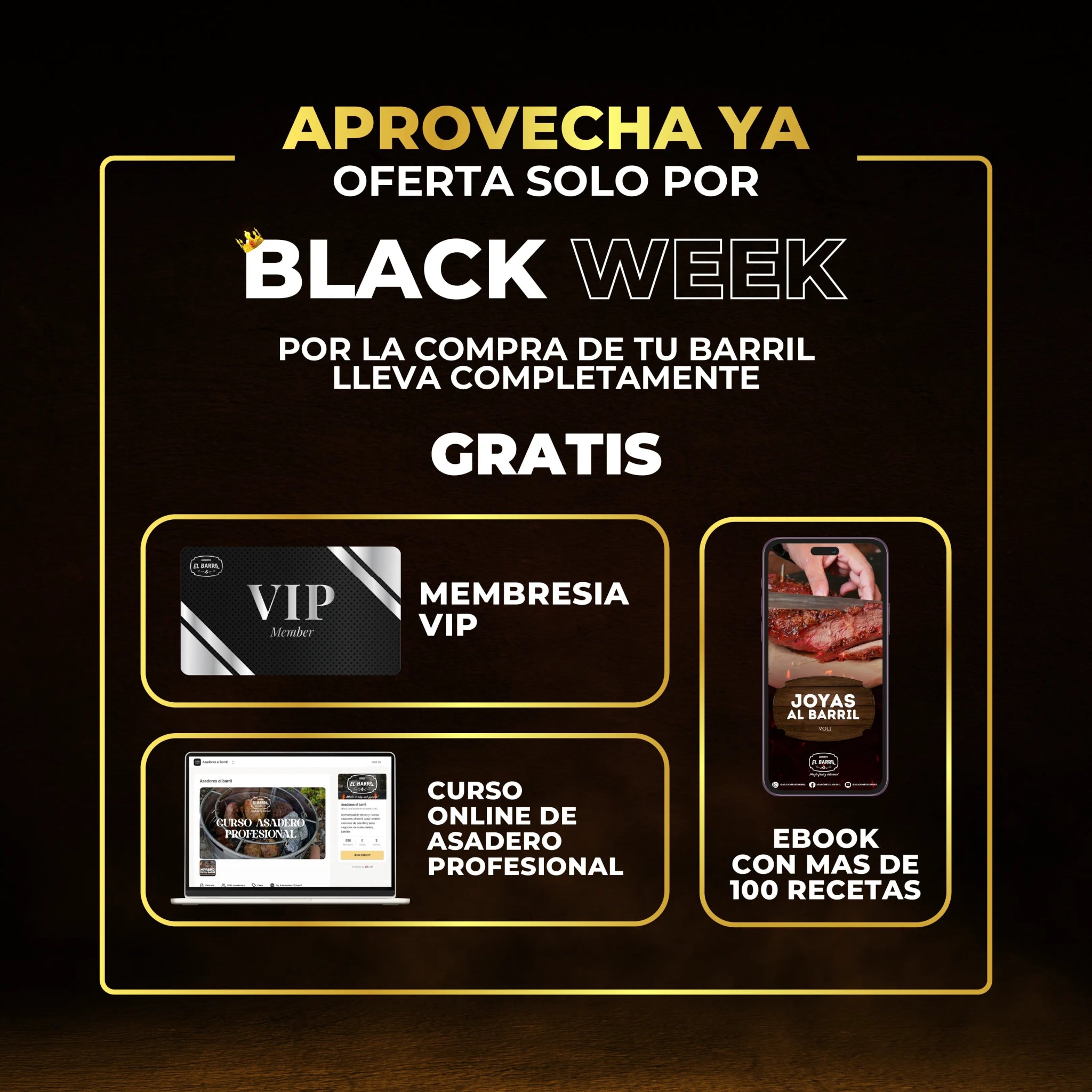 š„ SUPER OFERTAS BLACK WEEK LINEA LITE + ACCESORIOS + TIEMPO LIMITADO š„ - Asadores El Barril