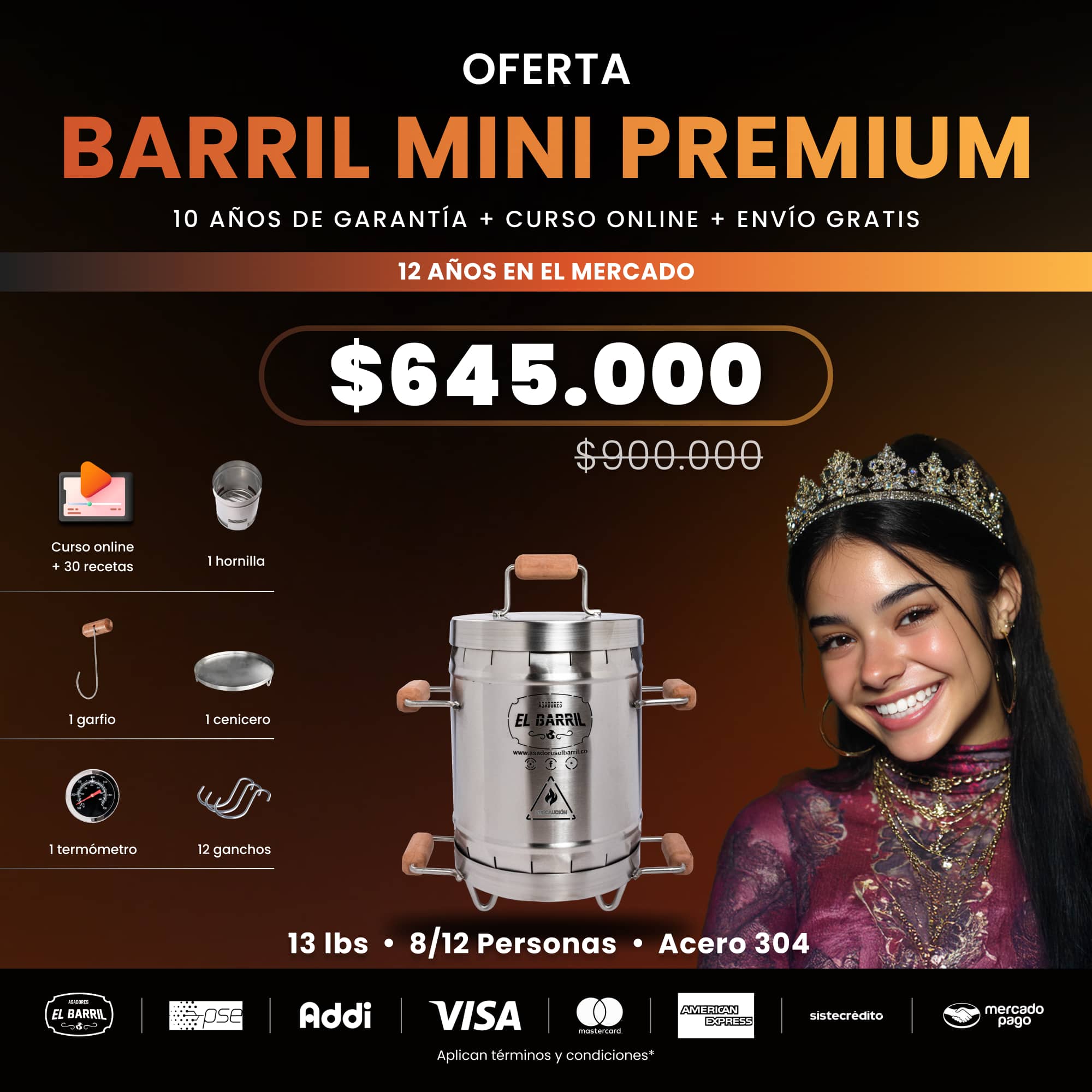SUPER OFERTAS PREMIUM + CURSO ONLINE GRATIS - Asadores El Barril