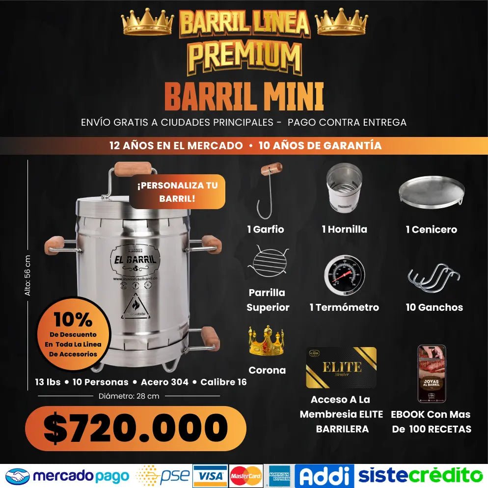 SUPER OFERTAS PREMIUM + CURSO ONLINE GRATIS + EBOOK CON MAS DE 100 RECETAS + ACCESO A MEMBRESIA ELITE BARRILERA - Asadores El Barril