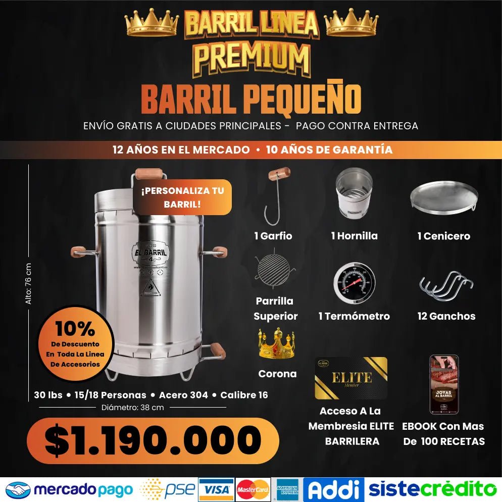 SUPER OFERTAS PREMIUM + CURSO ONLINE GRATIS + EBOOK CON MAS DE 100 RECETAS + ACCESO A MEMBRESIA ELITE BARRILERA - Asadores El Barril