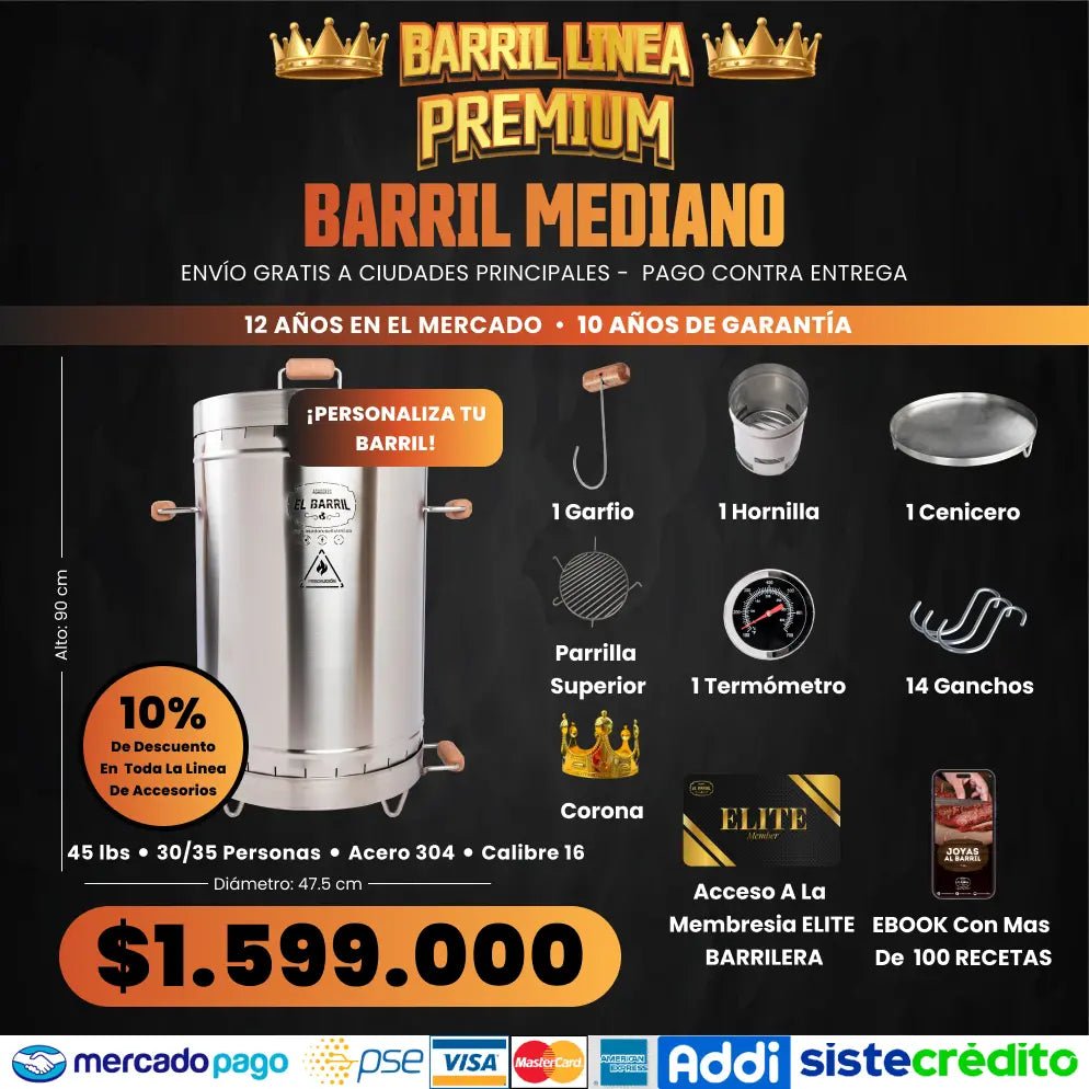 SUPER OFERTAS PREMIUM + CURSO ONLINE GRATIS + EBOOK CON MAS DE 100 RECETAS + ACCESO A MEMBRESIA ELITE BARRILERA - Asadores El Barril