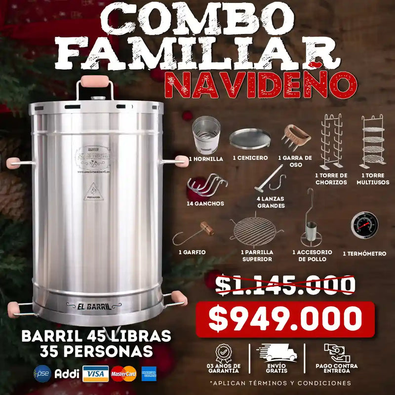 Combo Familiar Navideño 45lb + Kit de Accesorios + 3 Años de Garantia + Envío Gratis