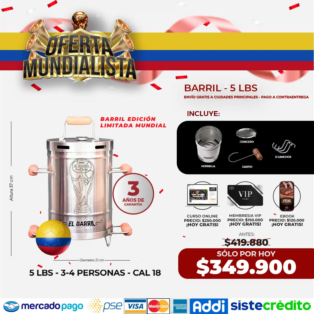 Barril Edición Mundialista 2026 🔥⚽ - Oferta por tiempo Limitado