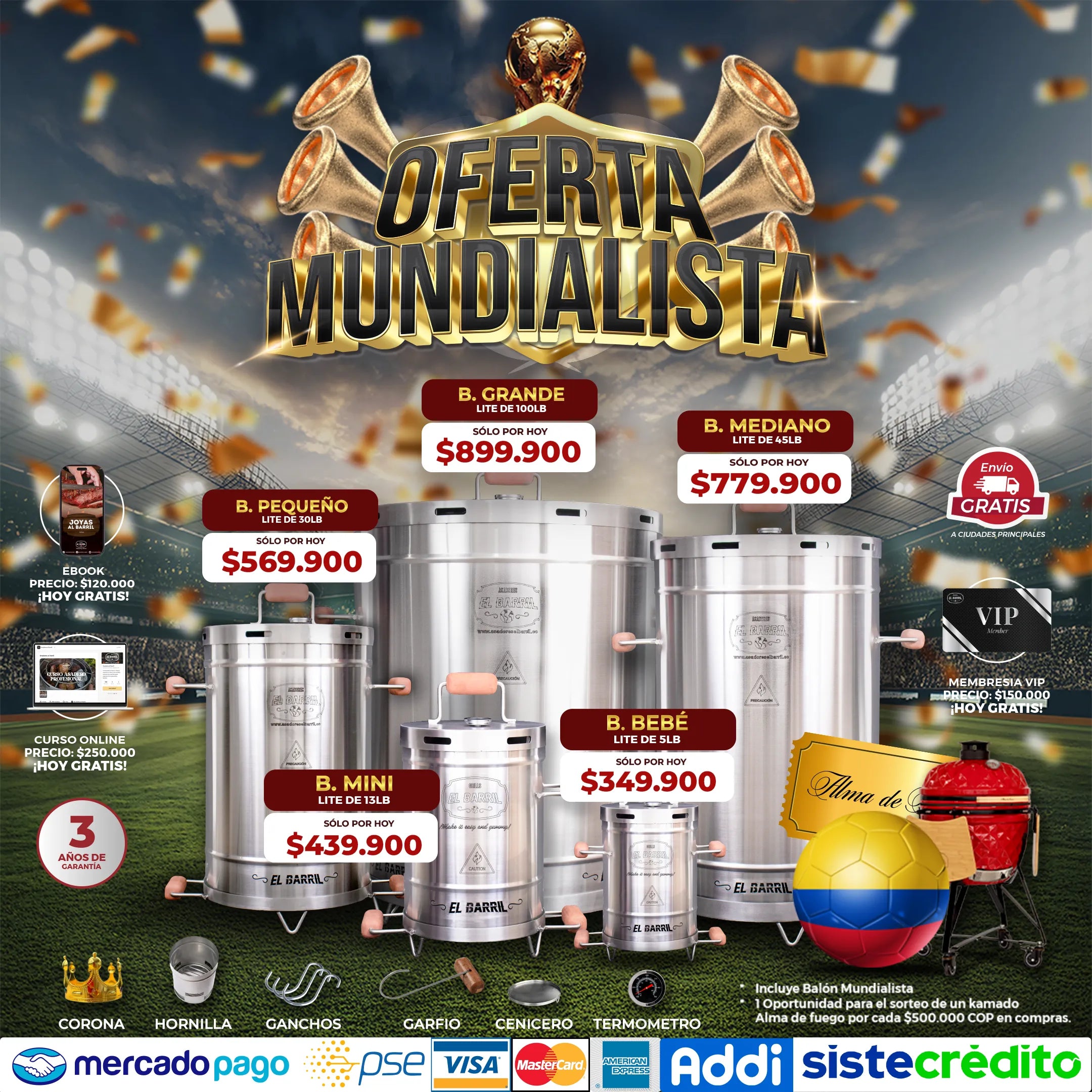 SUPER OFERTA MUNDIALISTA - Para que tu compañía en este mundial, sea un buen asado al barril ⚽🔥