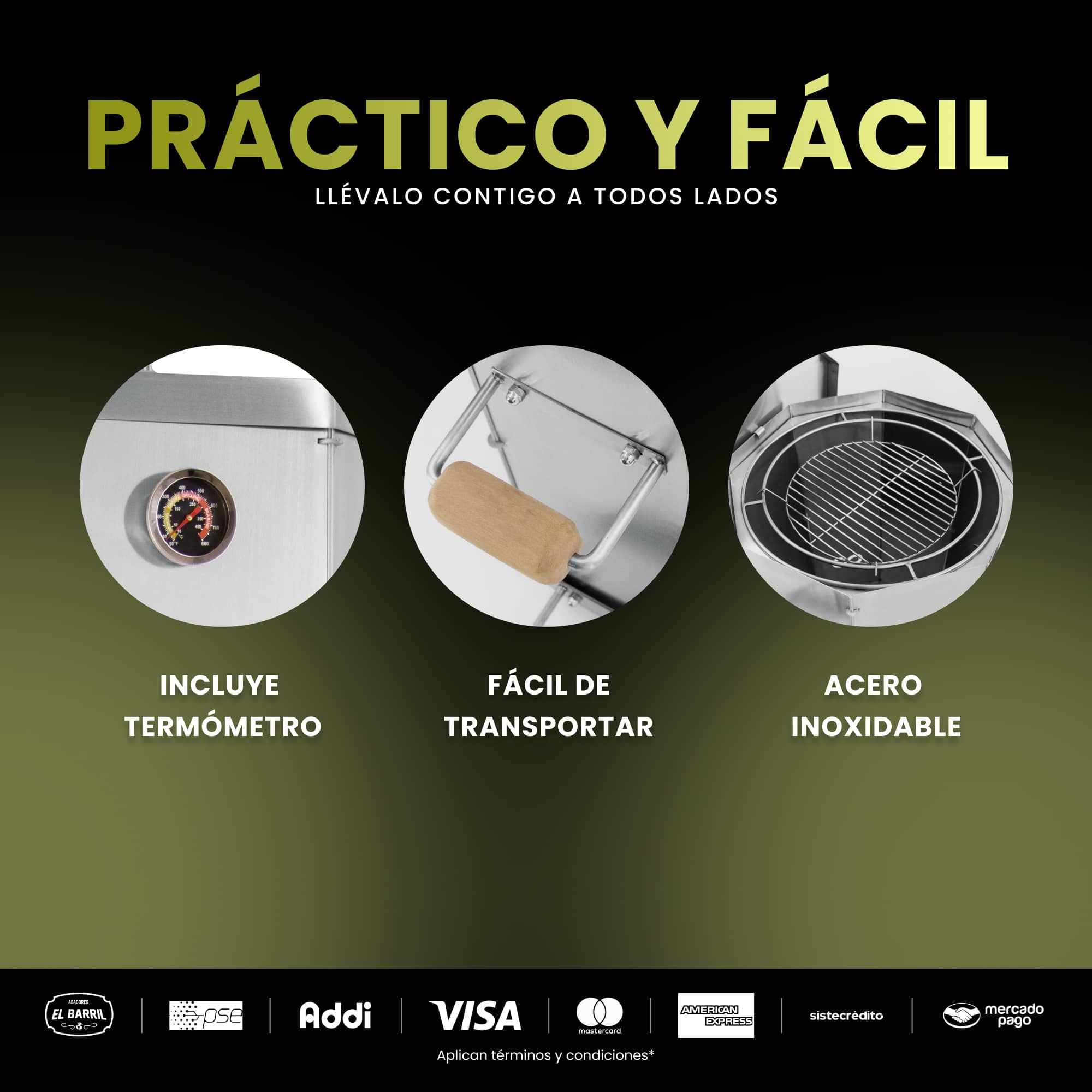 Combo Barril asador plegable pequeño en acero + Maletín GRATIS + Curso online de Asados GRATIS 🔥