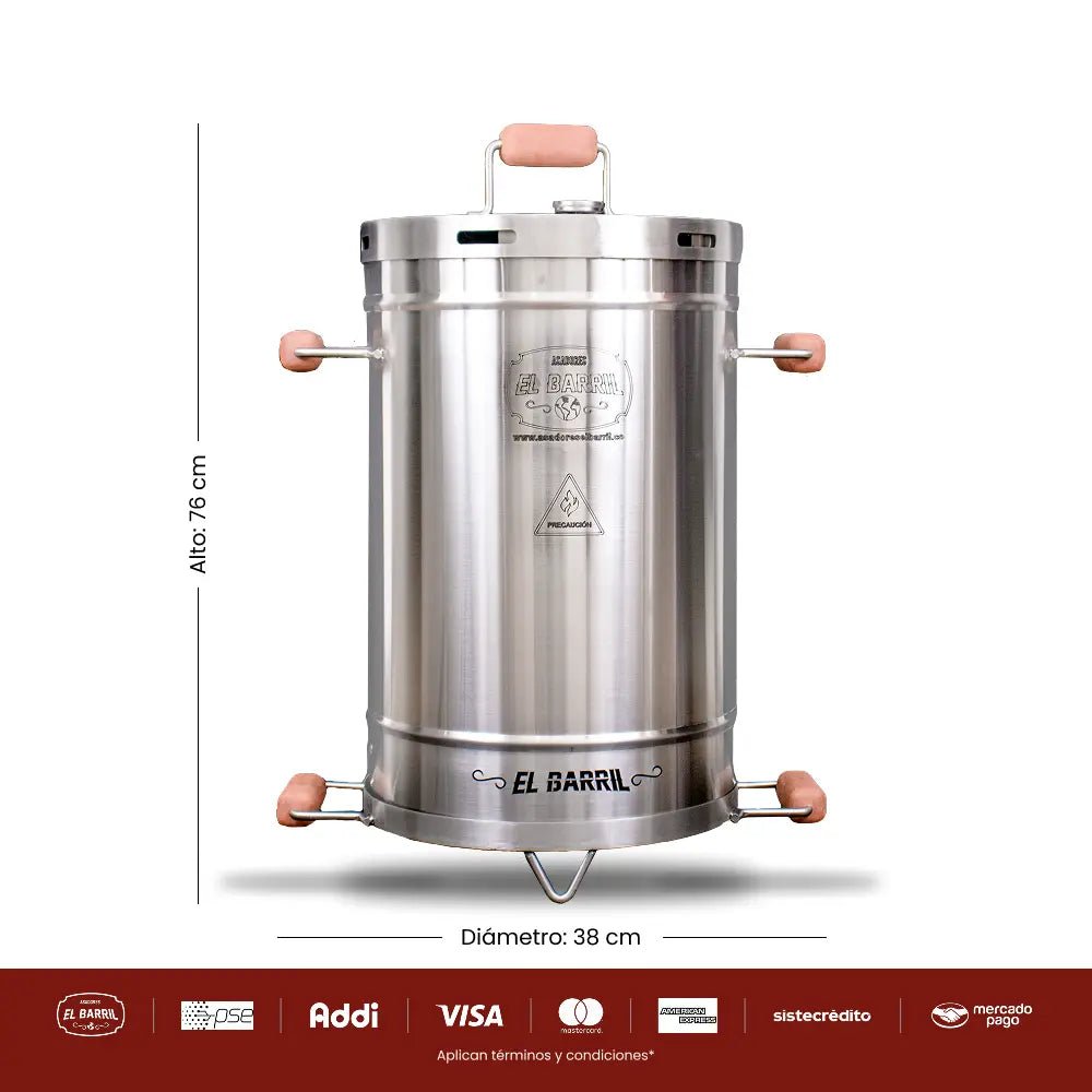 Asador pequeño Combo Maestro Barrilero – Perfecto para Parrilladas - Asadores El Barril