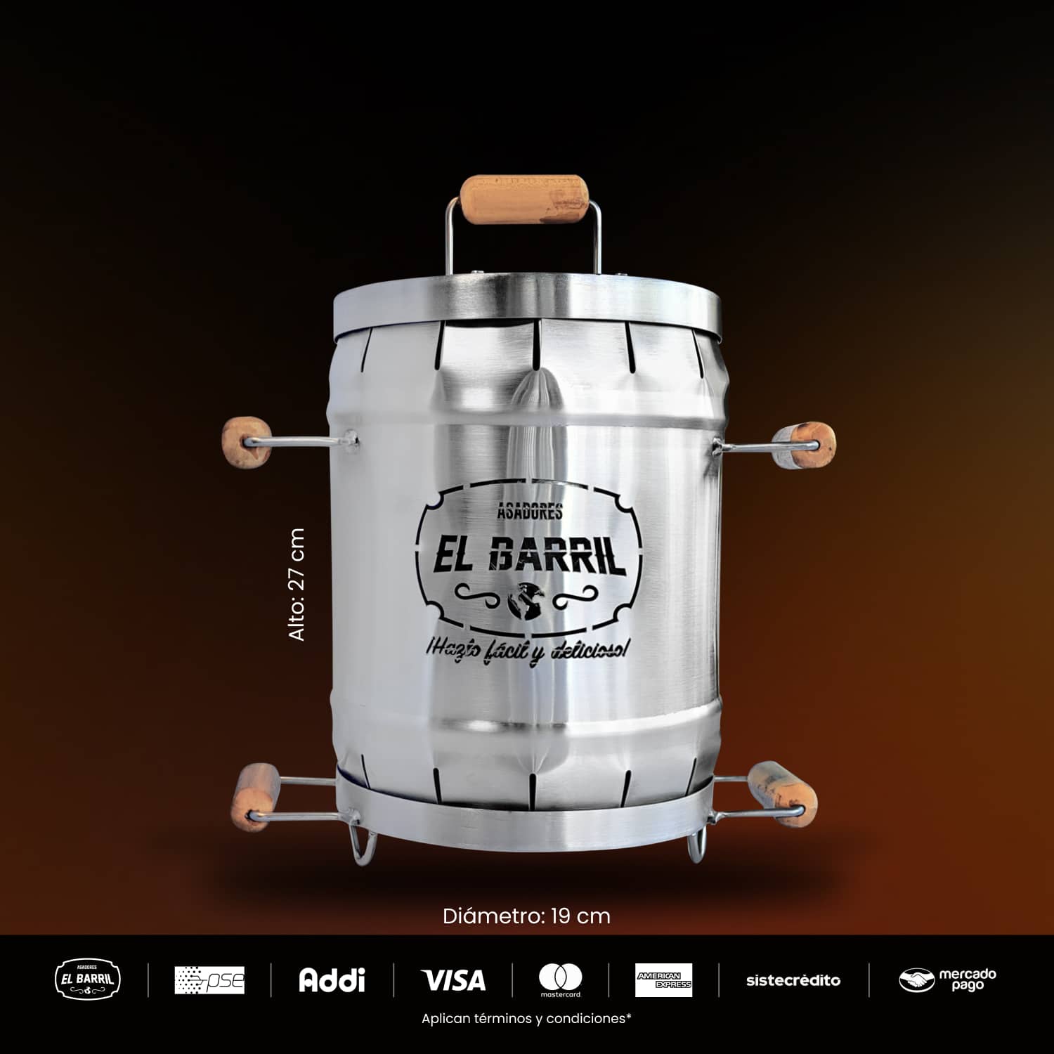 Barril Bebé PREMIUM 3lb + Accesorios + Envío Gratis - Asadores El Barril
