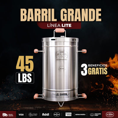 Barril Grande Linea Lite - 45 LB - Asadores El Barril