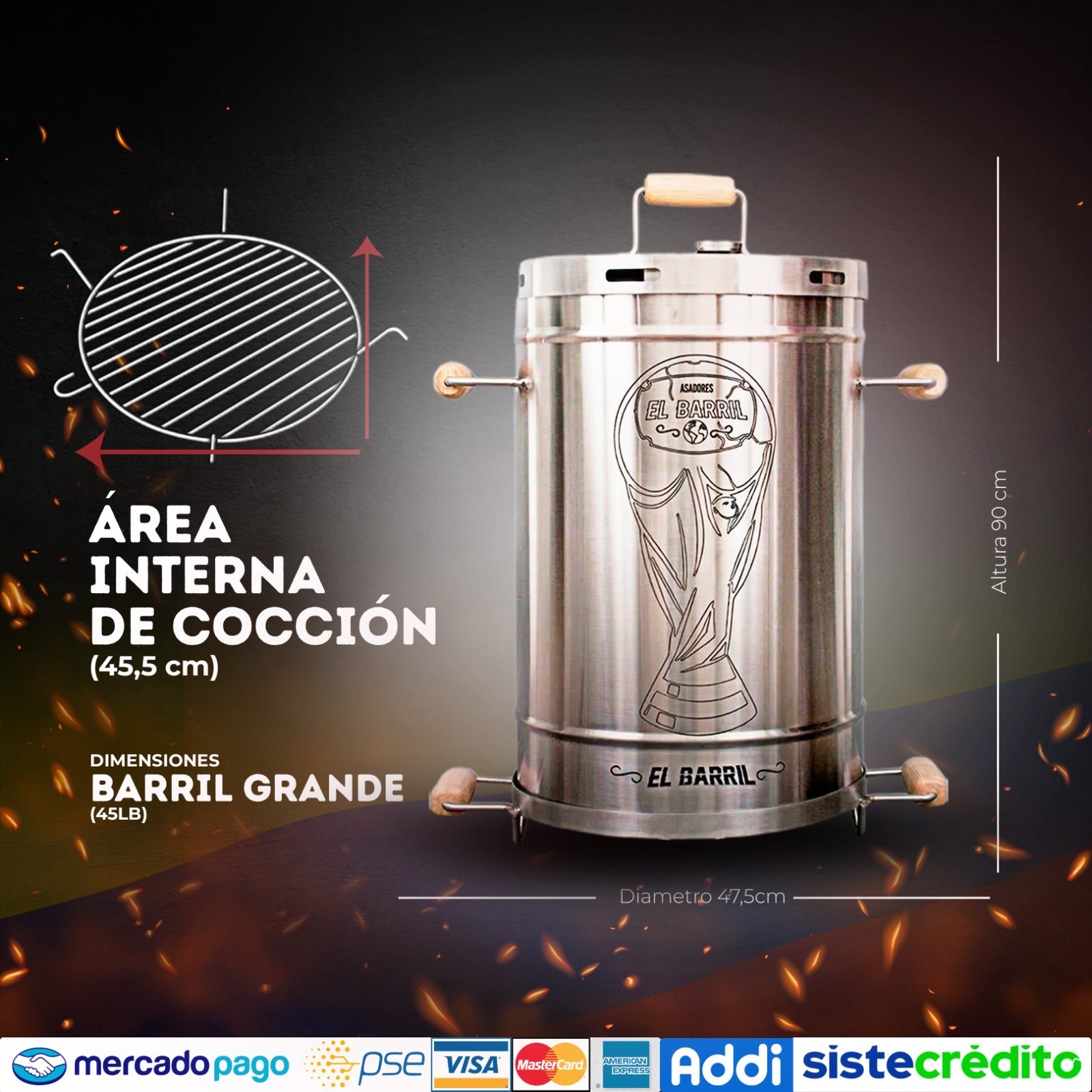Barril Grande Linea Lite - Asadores El Barril