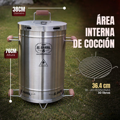 Barril Mediano Linea Lite 30LB - Asadores El Barril