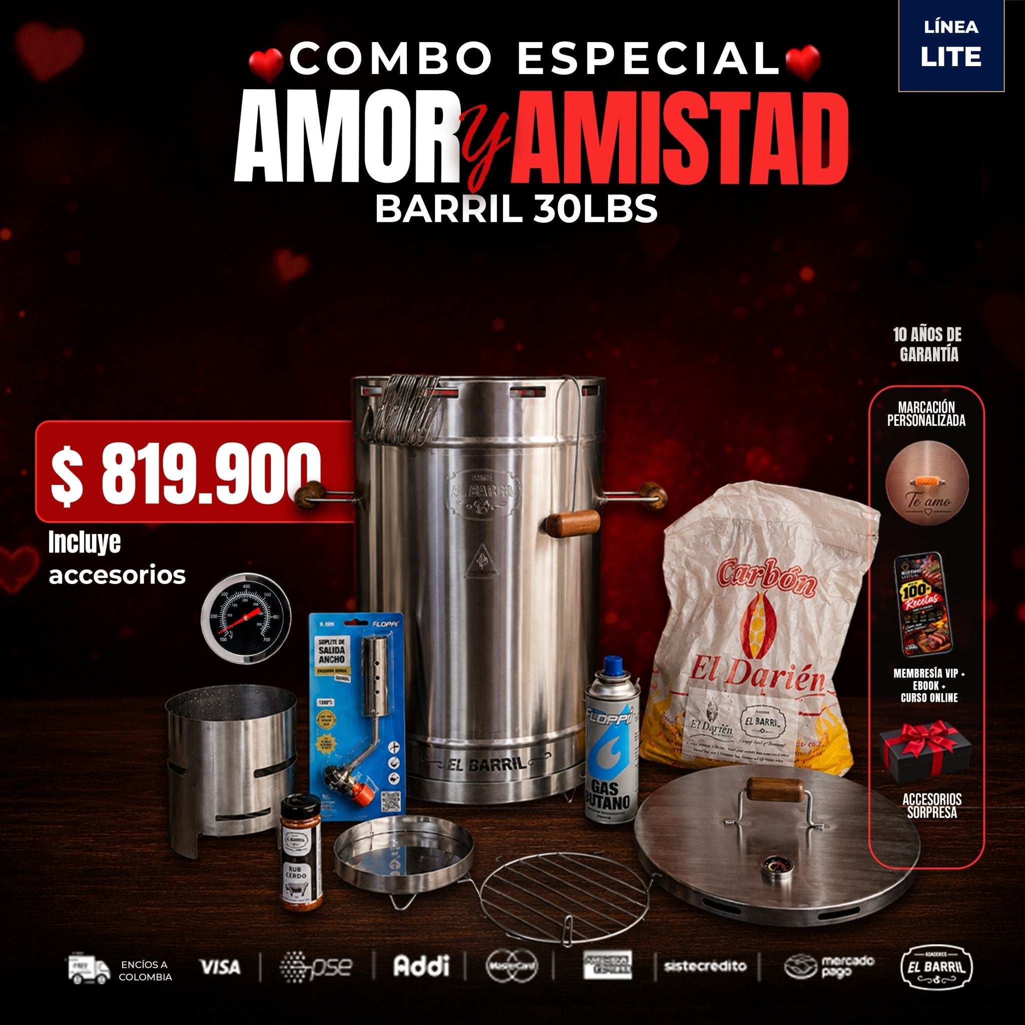❤️Combo Amor y Amistad + Obsequio + Marcacion - Asadores El Barril