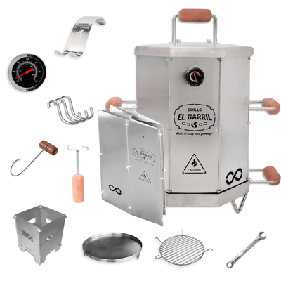 Combo Barril asador plegable pequeño en acero + Maletín GRATIS + Curso online de Asados GRATIS - Asadores El Barril