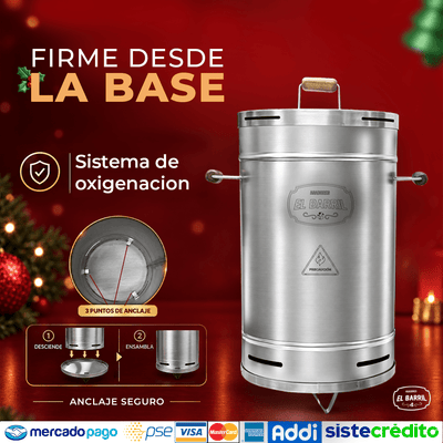 Combo Full Navideño Edición Especial · Barril 28 lb + Set completo - Asadores El Barril