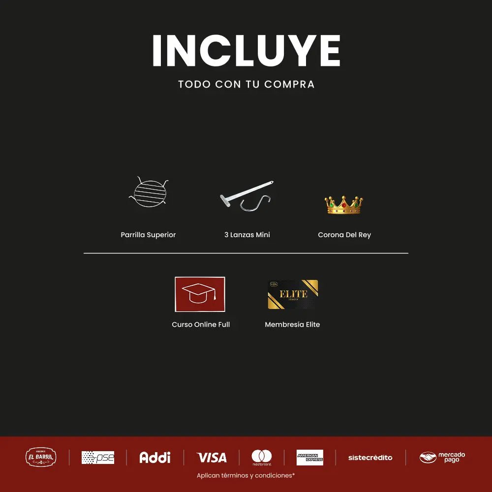 Combo Premium bebé 3Lbs + Accesorios + Envio Gratis + Parrilla - Asadores El Barril