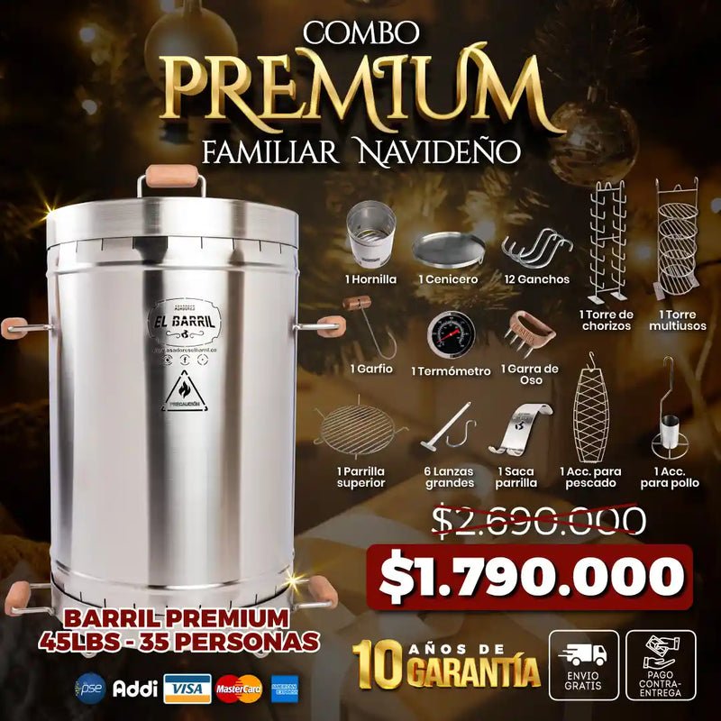 Combo Premium Familiar Navideño 45lb + Kit de Accesorios + 10 Años de Garantia + Envío Gratis