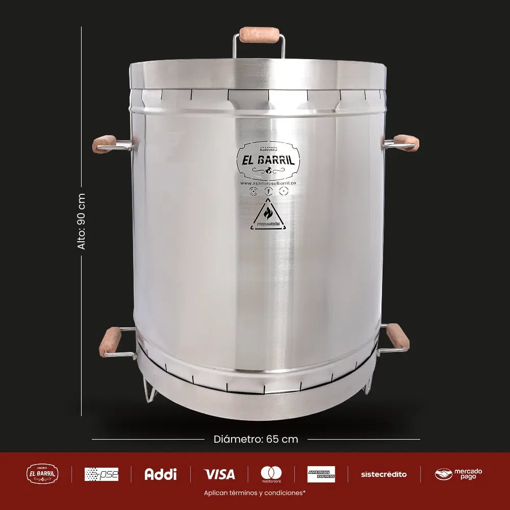 Combo Premium Grande 100Lbs + Accesorios + Envio Gratis+Parrilla - Asadores El Barril