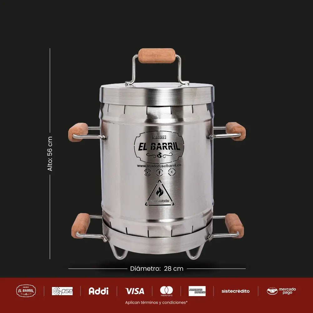 Combo Premium Mini 13Lbs + Accesorios + Envio Gratis + Parrilla - Asadores El Barril