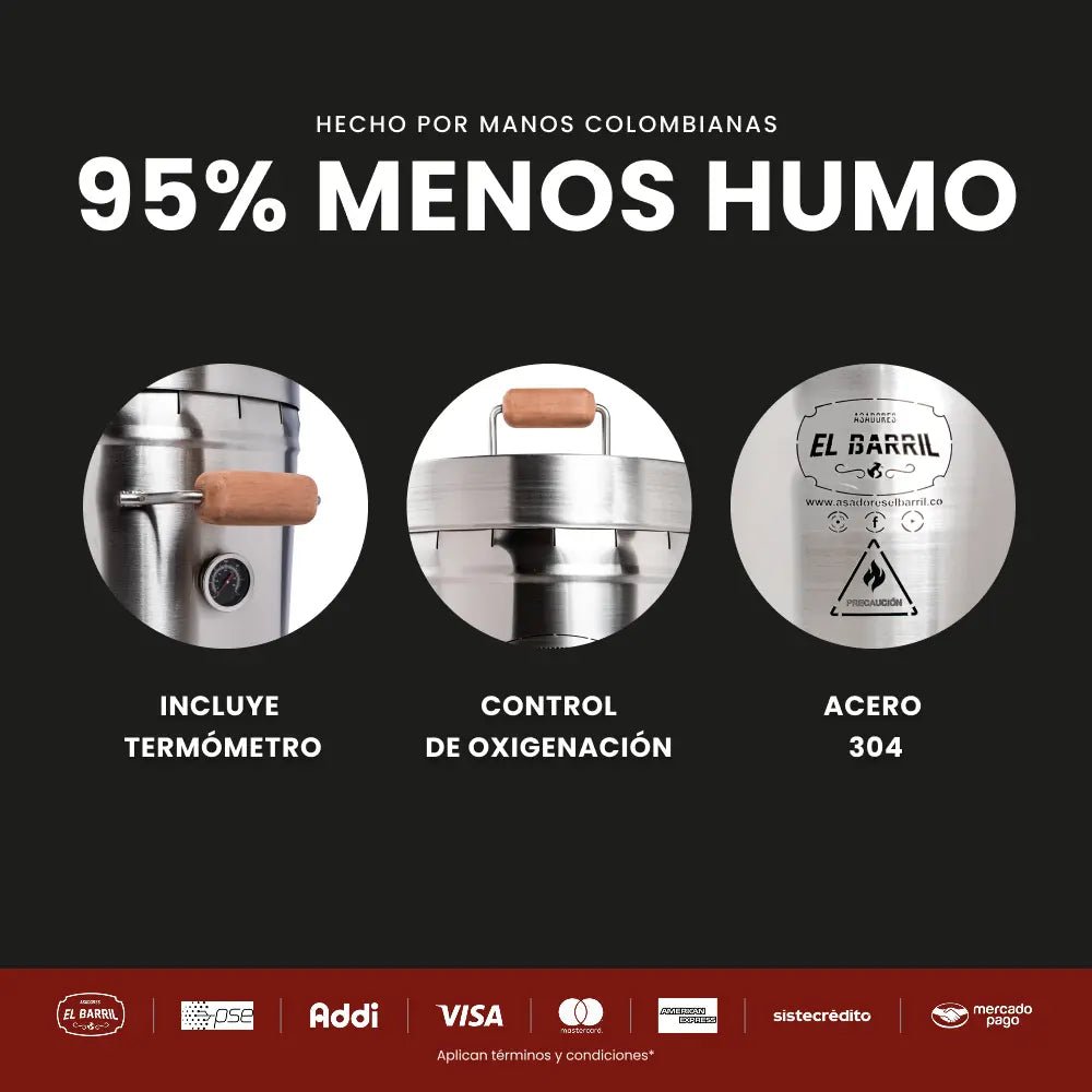 Combo Reina Finquera Premium 45lbs + Accesorios + Membresía ELITE + Envio Gratis+Parrilla - Asadores El Barril