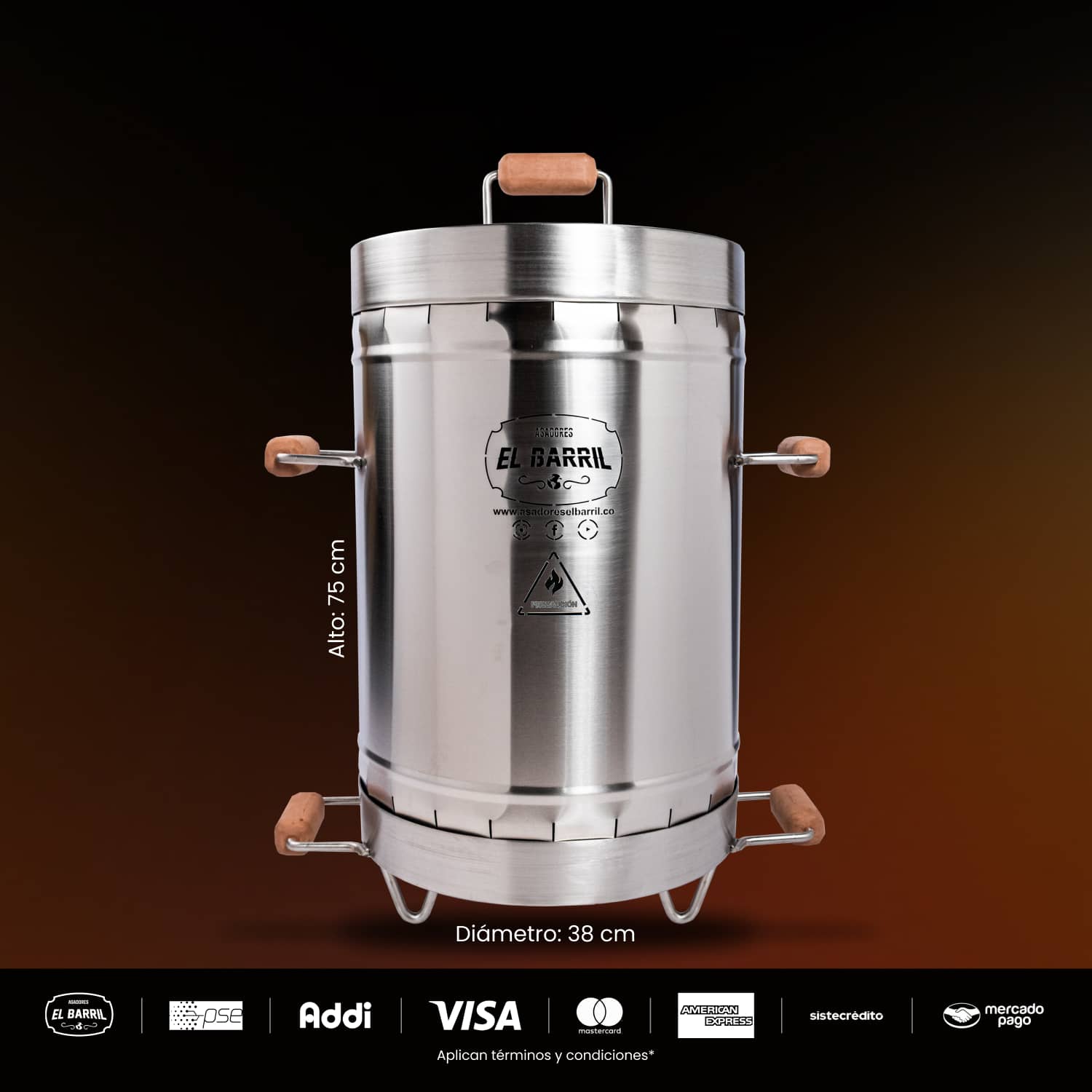 Combo Rey Emperador Premium 30Lbs. + Accesorios + Membresia ELITE + Envio Gratis - Asadores El Barril