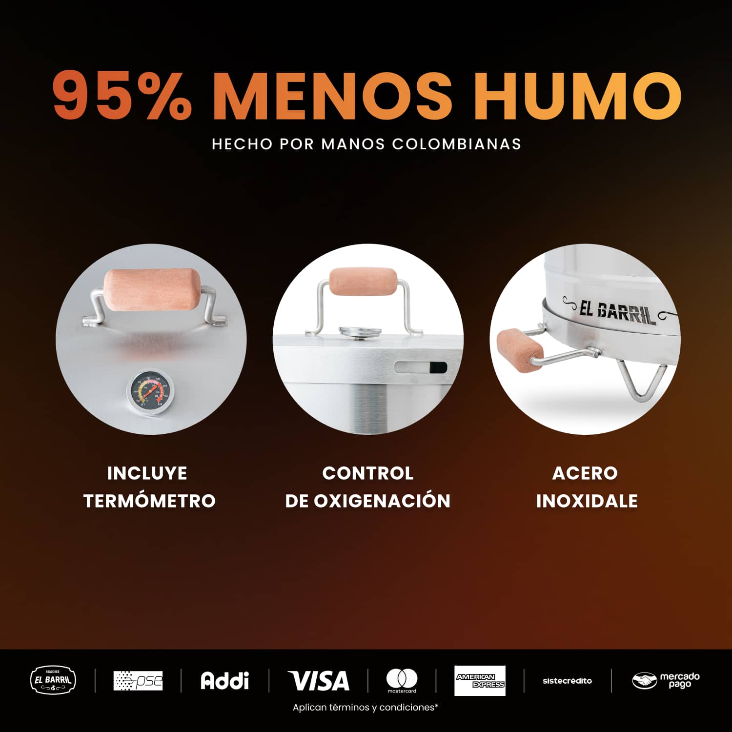 Combo Rey Emperador Premium 30Lbs. + Accesorios + Membresia ELITE + Envio Gratis - Asadores El Barril