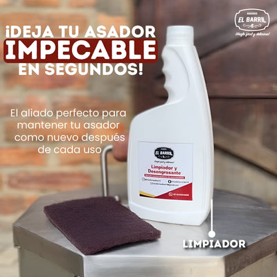 Kit de Limpieza: Limpiador y Desengrasante + Paño pulidor de Acero - Asadores El Barril
